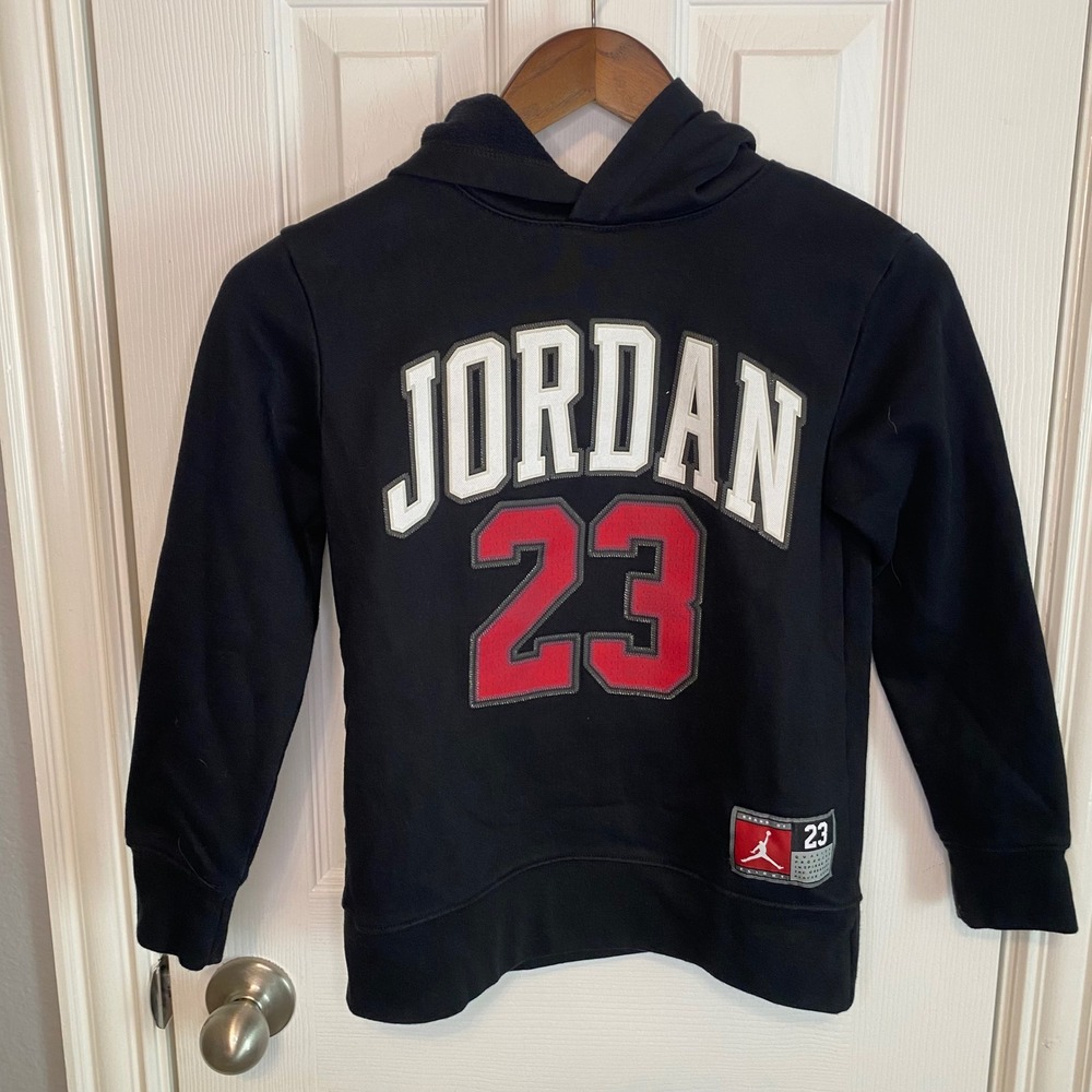 Jordan Graphic‎ Sweatshirt Boys Small 8 10 Black Fleece Hoodie Jordan 23